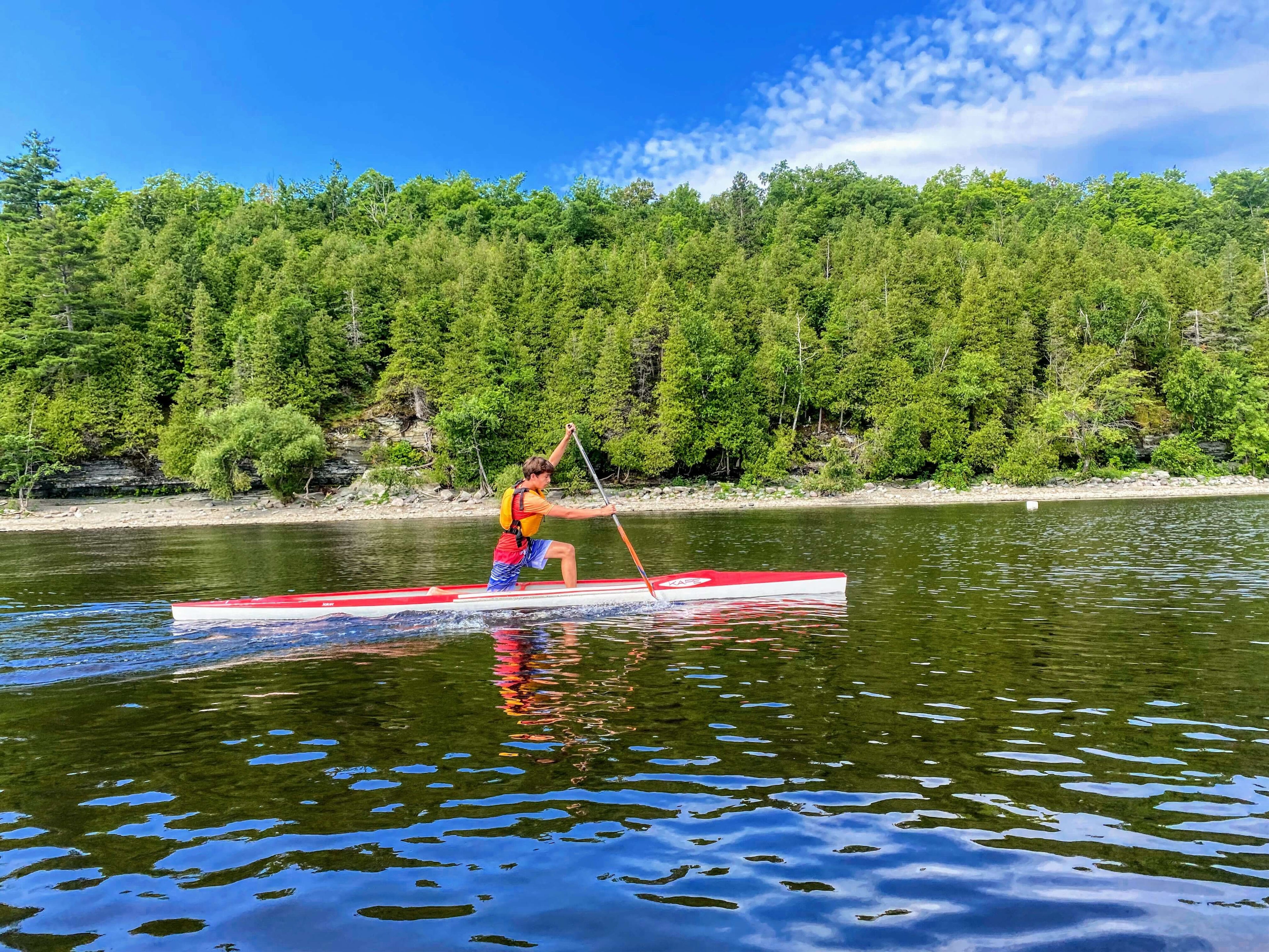 I2C athlete paddle C1 on clear summer day.